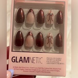 Glamnetic Short Almond Press-On Nails - Pink & Rose Gold